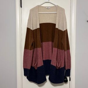 Madewell Women's Stripe Print Wool/Alpaca Blend Open Walker Cardigan Sweater XL